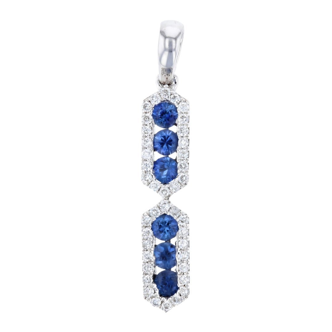 Blue Sapphire Pendant (Blue Sapphire 0.44 cts. White Diamond 0.44 cts.) Not Net