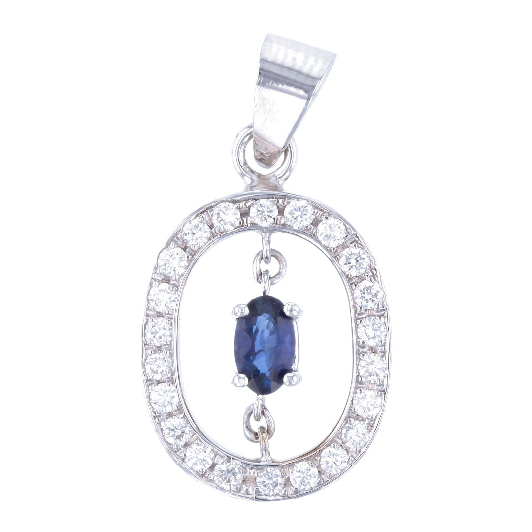 Blue Sapphire Pendant (Blue Sapphire 0.45 cts. White Diamond 0.31 cts. ) Not Net