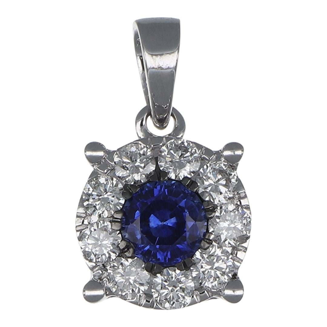 Buy Blue Sapphire Pendant (Blue Sapphire 0.52 cts. White Diamond 0.43 cts.) at Kay's Fine Jewelry