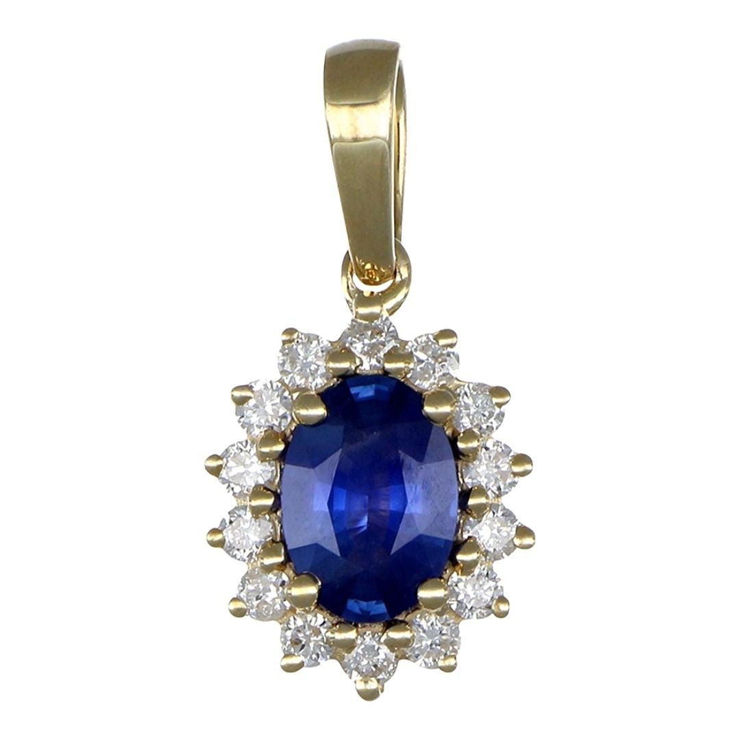 Buy Blue Sapphire Pendant (Blue Sapphire 0.7 cts. White Diamond 0.26 cts.) at Kay's Fine Jewelry