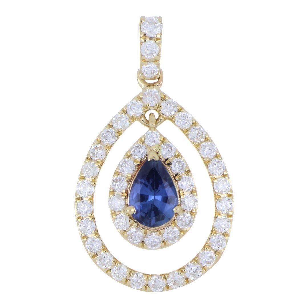 Buy Blue Sapphire Pendant (Blue Sapphire 0.71 cts. White Diamond 0.5 cts.) at Kay's Fine Jewelry