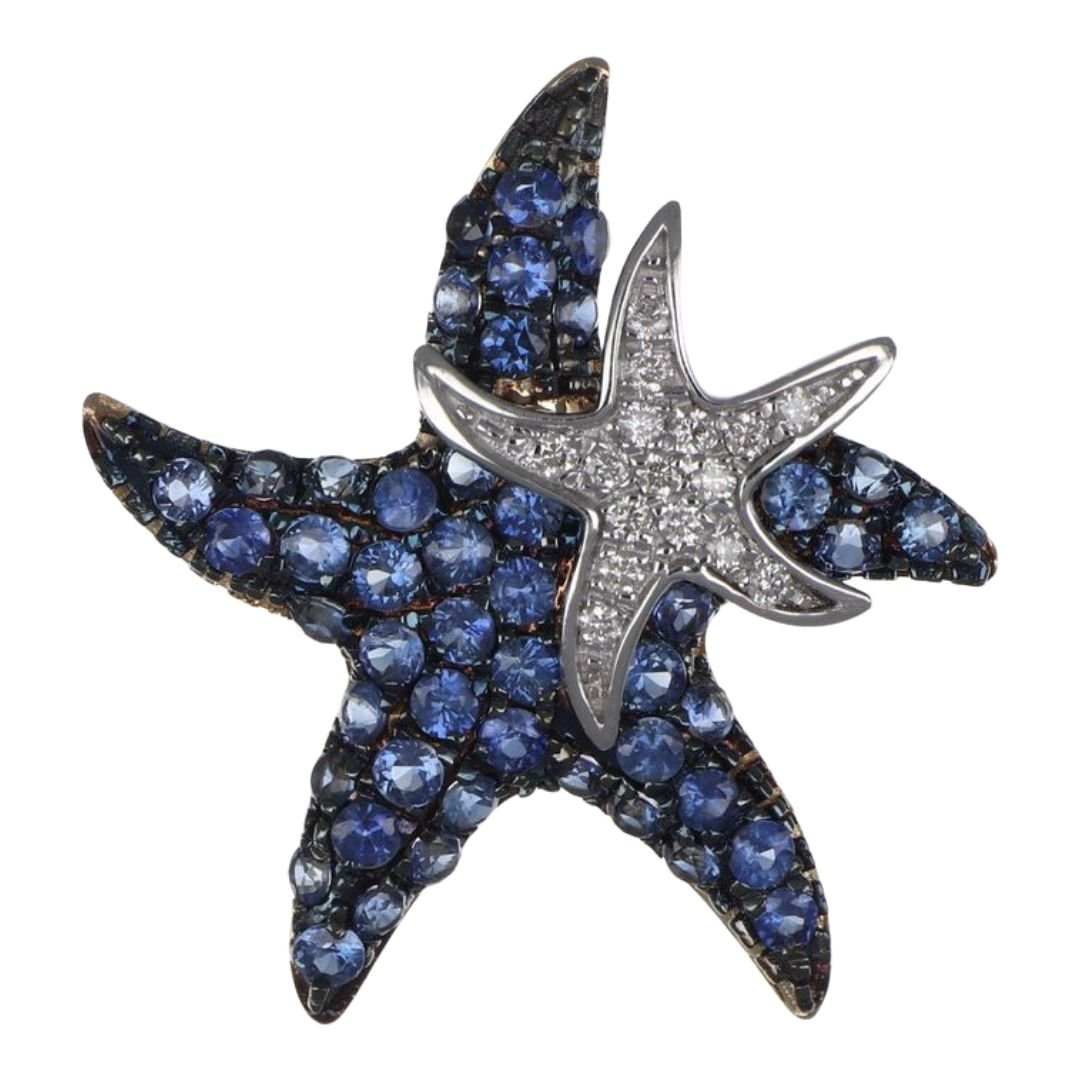 Buy Blue Sapphire Pendant (Blue Sapphire 0.77 cts. White Diamond 0.09 cts.) at Kay's Fine Jewelry