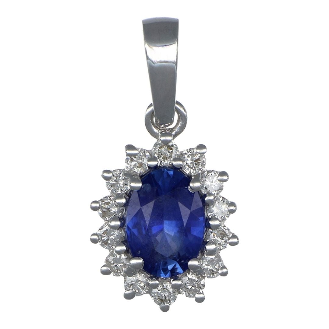 Buy Blue Sapphire Pendant (Blue Sapphire 0.82 cts. White Diamond 0.26 cts. ) at Kay's Fine Jewelry