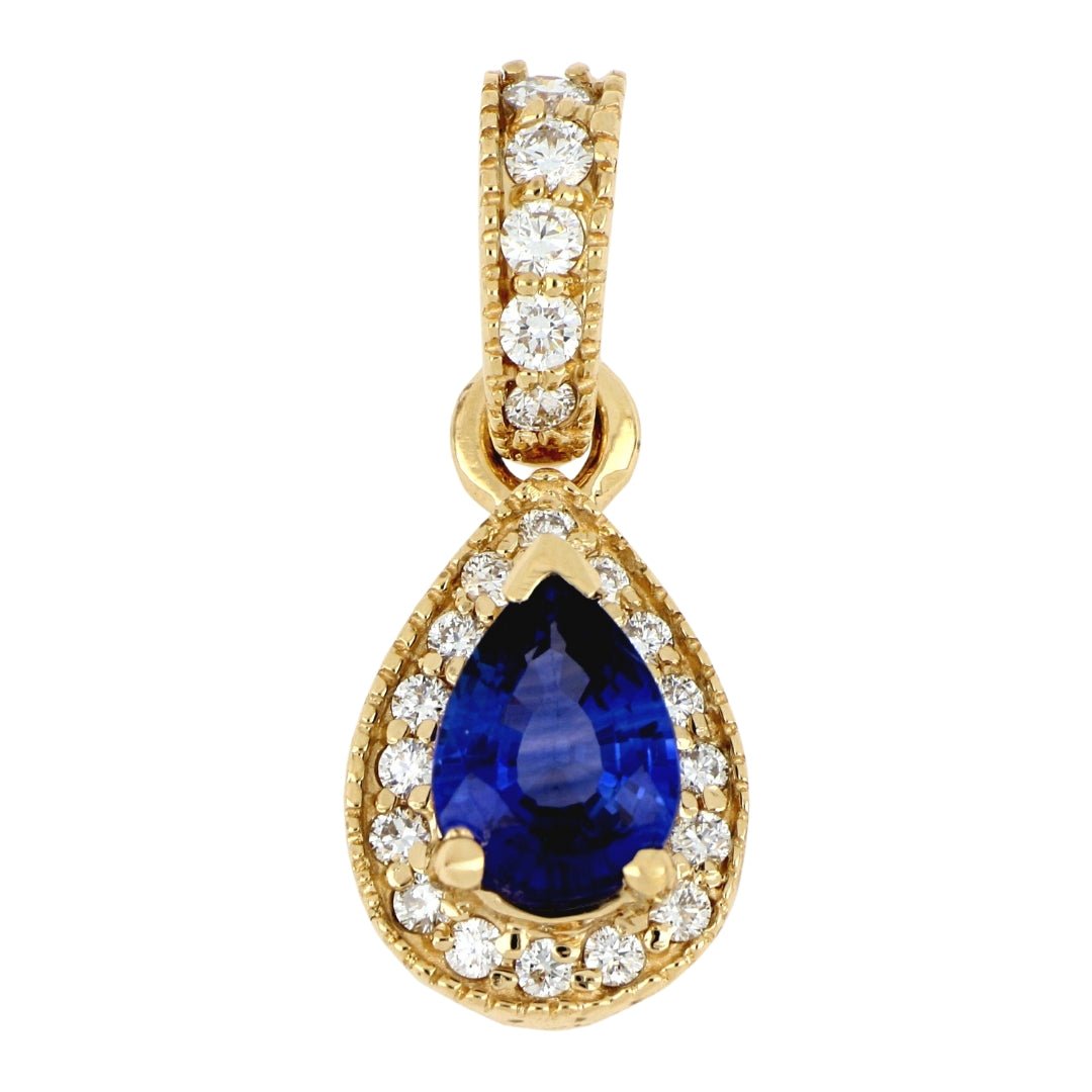 Buy Blue Sapphire Pendant (Blue Sapphire 0.84 cts. White Diamond 0.25 cts.) at Kay's Fine Jewelry