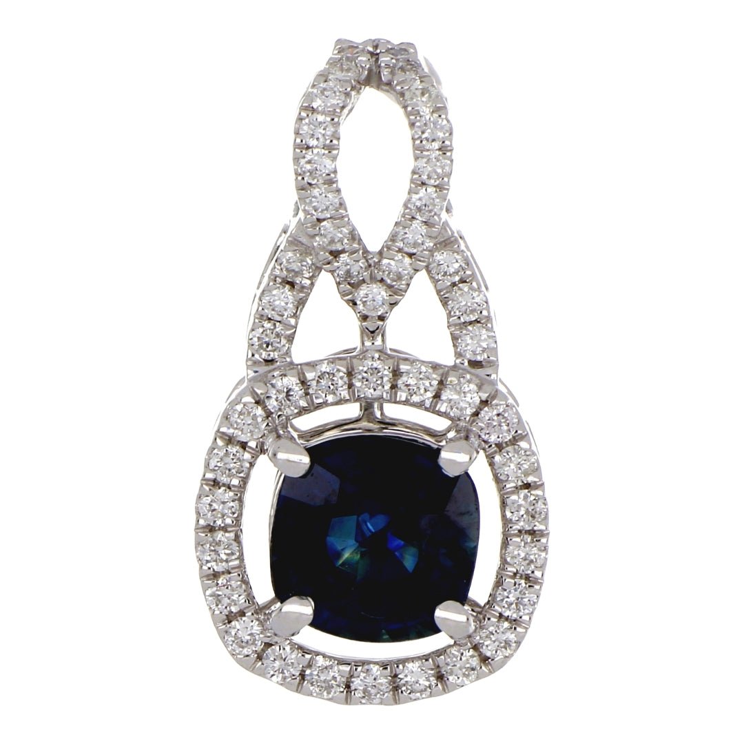 Buy Blue Sapphire Pendant (Blue Sapphire 0.96 cts. White Diamond 0.26 cts.) at Kay's Fine Jewelry