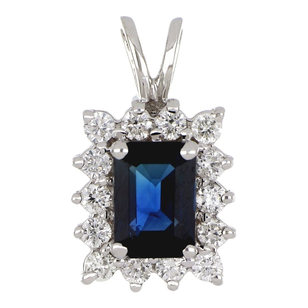 Blue Sapphire Pendant (Blue Sapphire 1 cts. White Diamond 0.35 cts