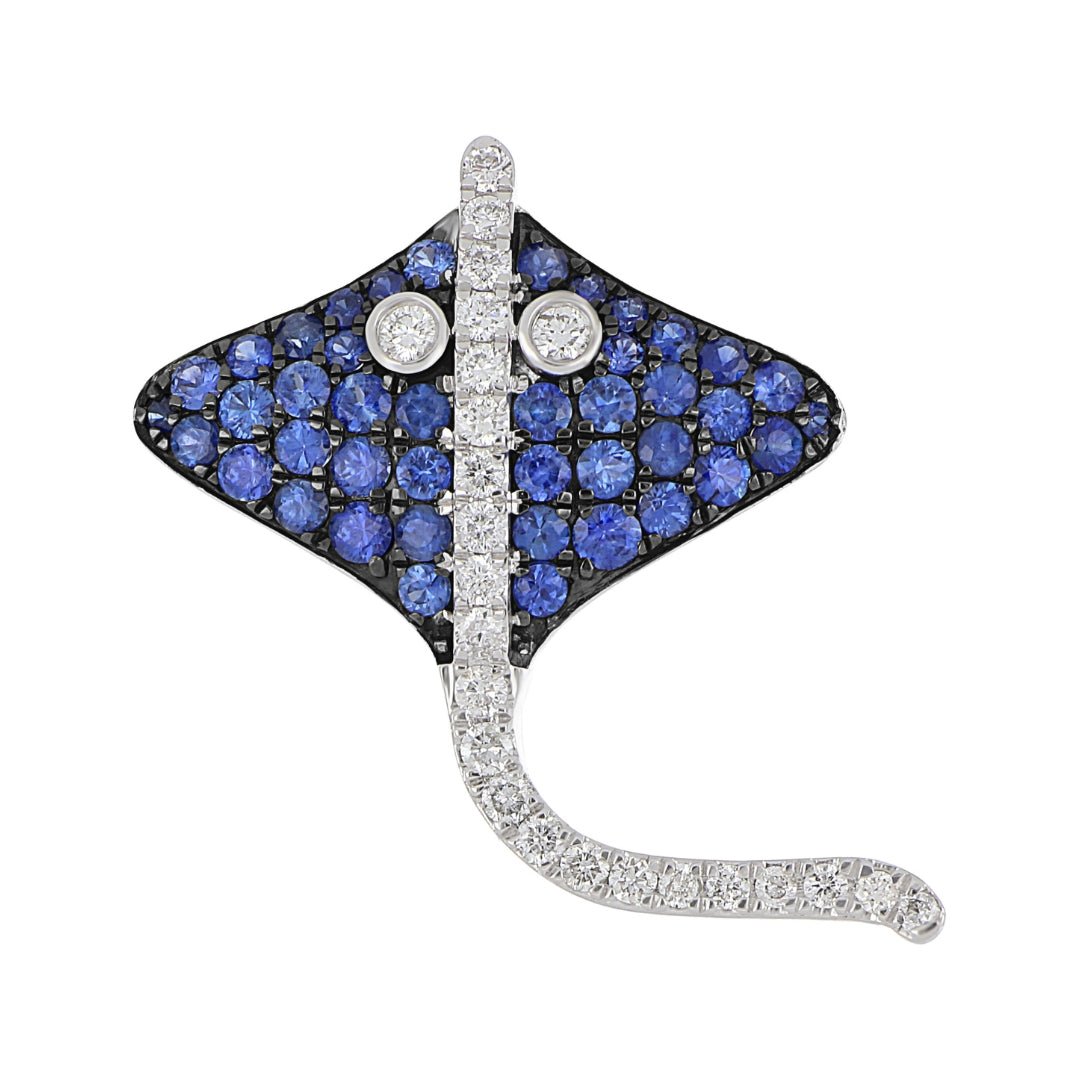 Blue Sapphire Pendant (Blue Sapphire 1.1 cts. White Diamond 0.37 cts.) Not Net