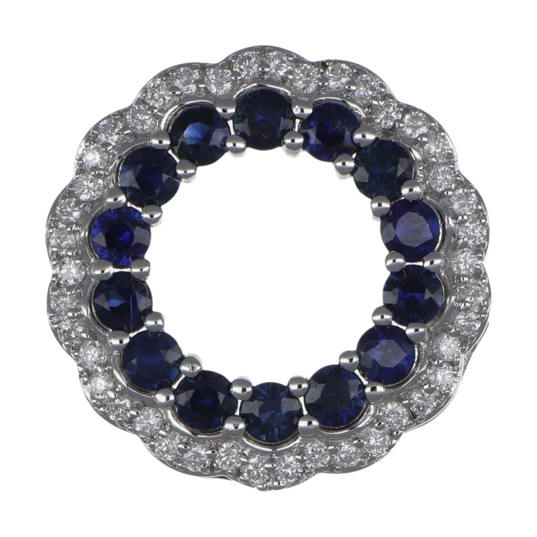 Buy Blue Sapphire Pendant (Blue Sapphire 1.11 cts. White Diamond 0.3 cts.) at Kay's Fine Jewelry