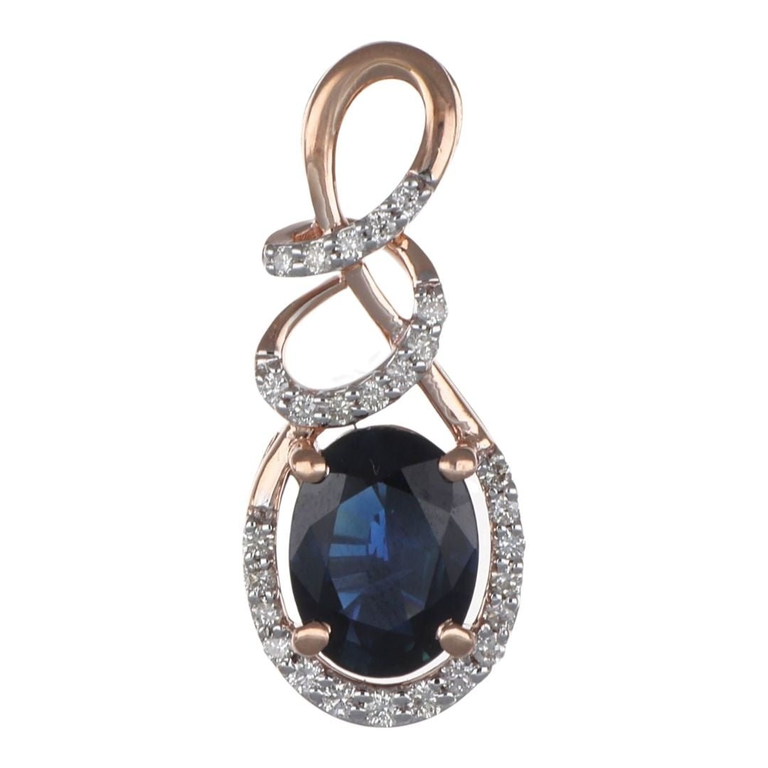 Buy Blue Sapphire Pendant (Blue Sapphire 1.28 cts. White Diamond 0.14 cts.) at Kay's Fine Jewelry