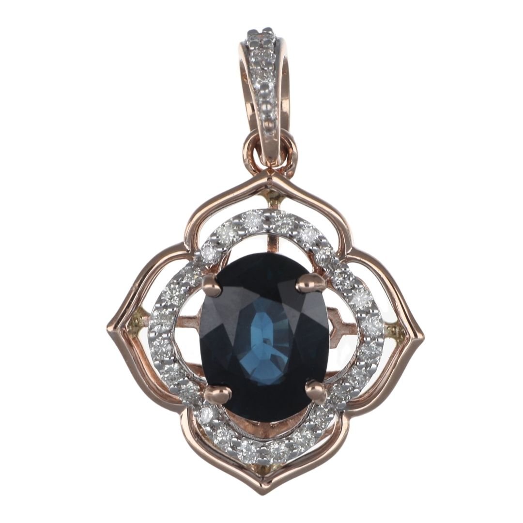 Buy Blue Sapphire Pendant (Blue Sapphire 1.43 cts. White Diamond 0.18 cts.) at Kay's Fine Jewelry