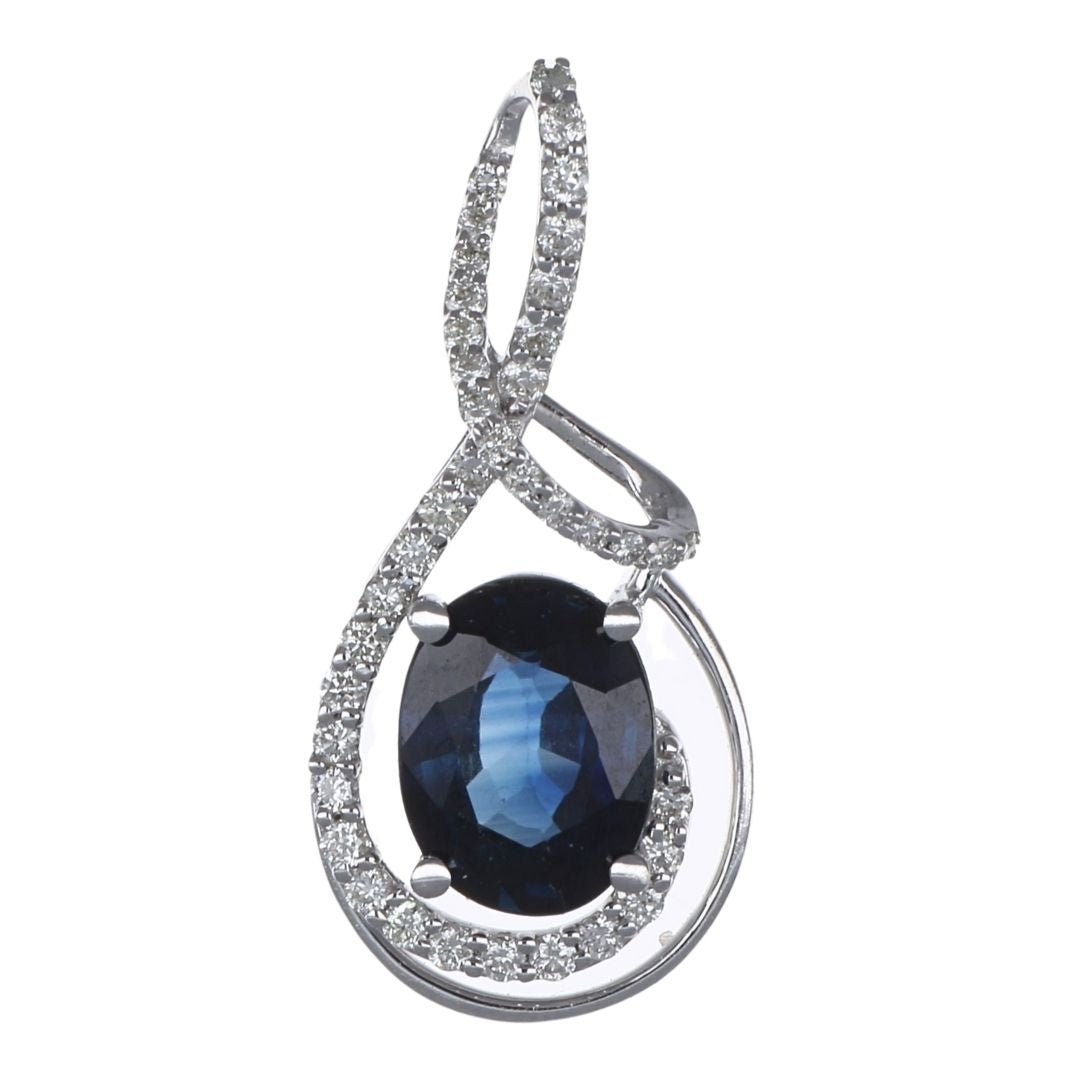 Buy Blue Sapphire Pendant (Blue Sapphire 1.44 cts. White Diamond 0.2 cts.) at Kay's Fine Jewelry