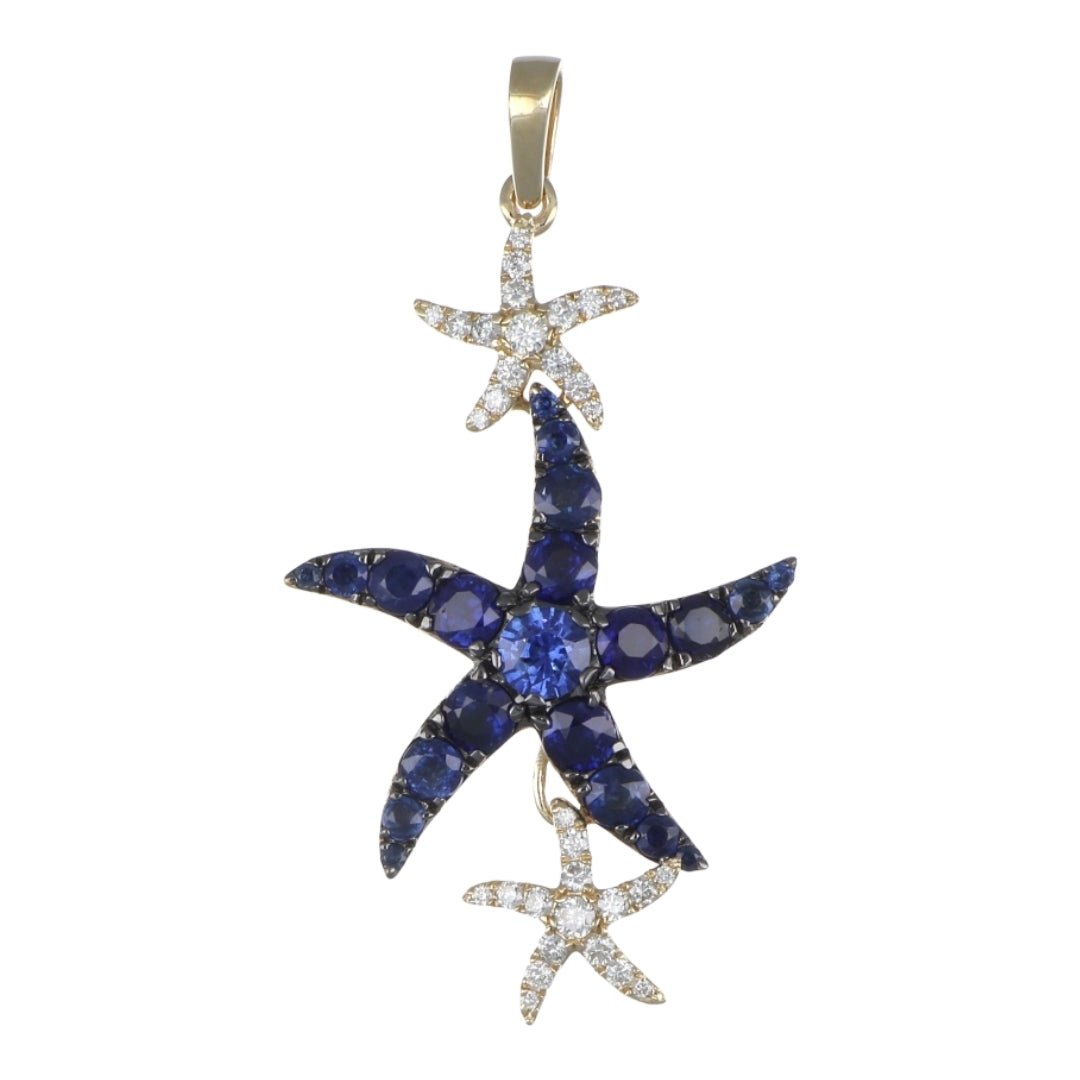 Buy Blue Sapphire Pendant (Blue Sapphire 1.93 cts. Blue Sapphire 0.45 cts. White Diamond 0.35 cts.) at Kay's Fine Jewelry