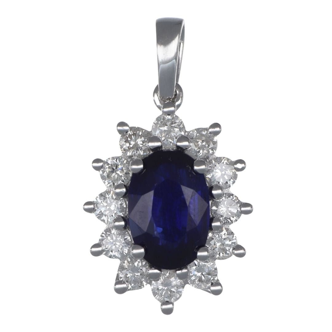 Buy Blue Sapphire Pendant (Blue Sapphire 2.03 cts. White Diamond 0.68 cts.) at Kay's Fine Jewelry