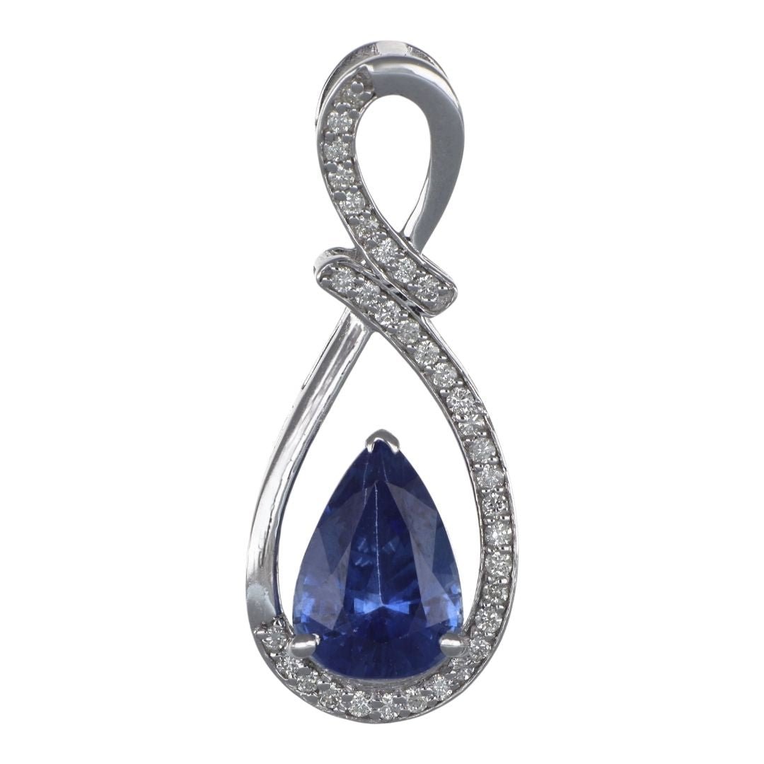 Buy Blue Sapphire Pendant (Blue Sapphire 2.24 cts. White Diamond 0.17 cts. at Kay's Fine Jewelry