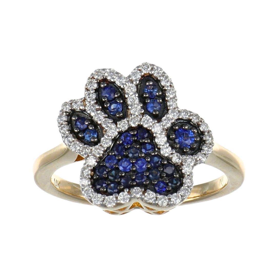 Blue Sapphire Ring (Blue Sapphire 0.3 cts. White Diamond 0.28 cts.) Not Net