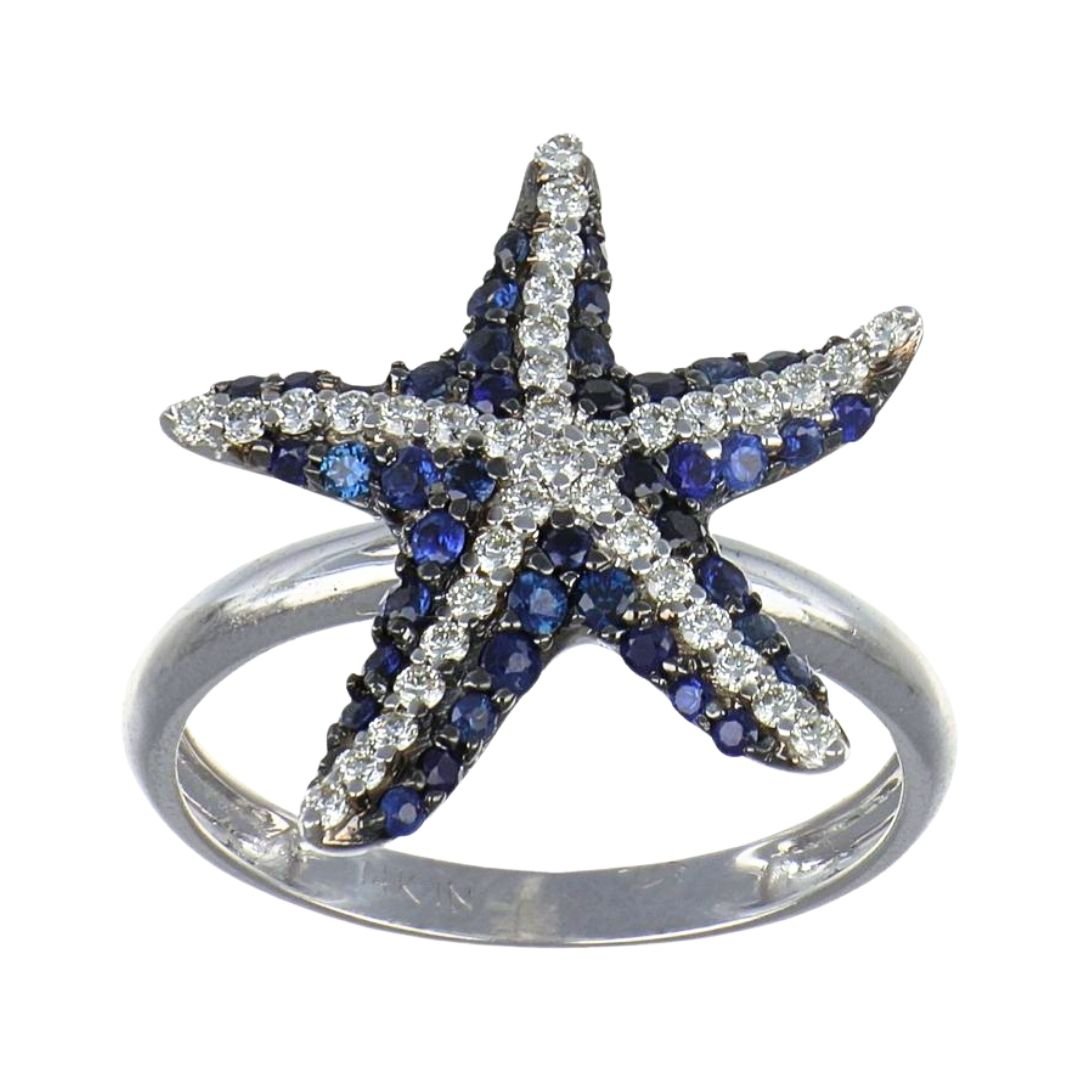 Buy Blue Sapphire Ring (Blue Sapphire 0.55 cts. White Diamond 0.27 cts. ) at Kay's Fine Jewelry