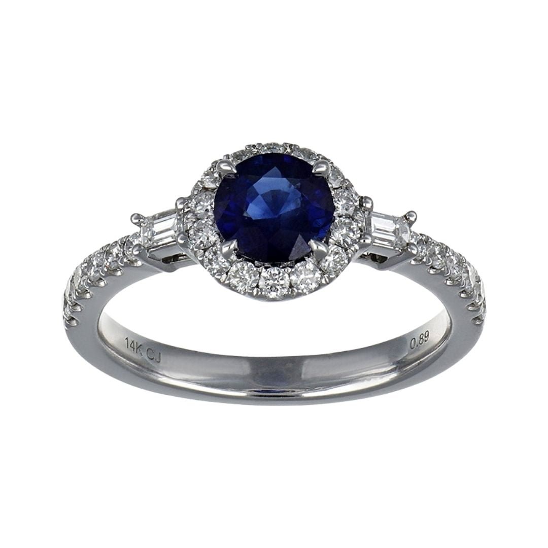 Buy Blue Sapphire Ring (Blue Sapphire 0.89 cts. White Diamond 0.11 cts. White Diamond 0.42 cts.) at Kay's Fine Jewelry