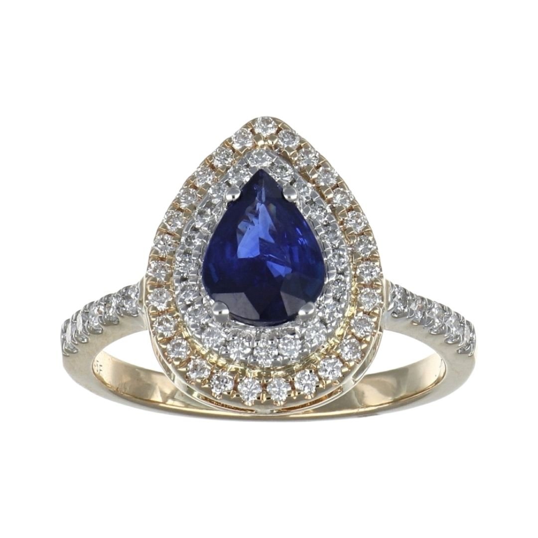Blue Sapphire Ring (Blue Sapphire 0.93 cts. White Diamond 0.45 cts