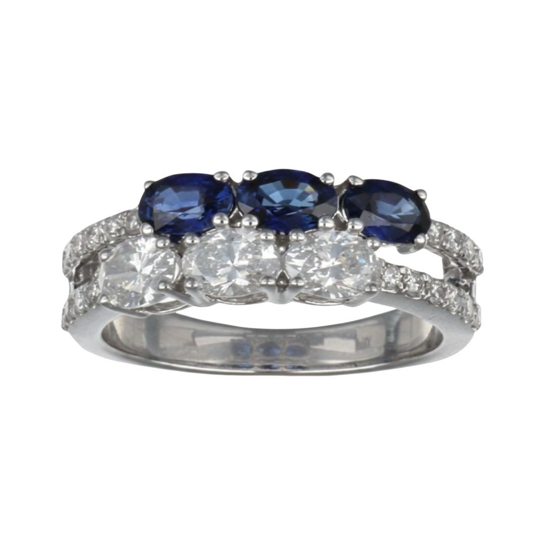 Buy Blue Sapphire Ring (Blue Sapphire 0.98 cts. White Diamond 0.94 cts.) at Kay's Fine Jewelry