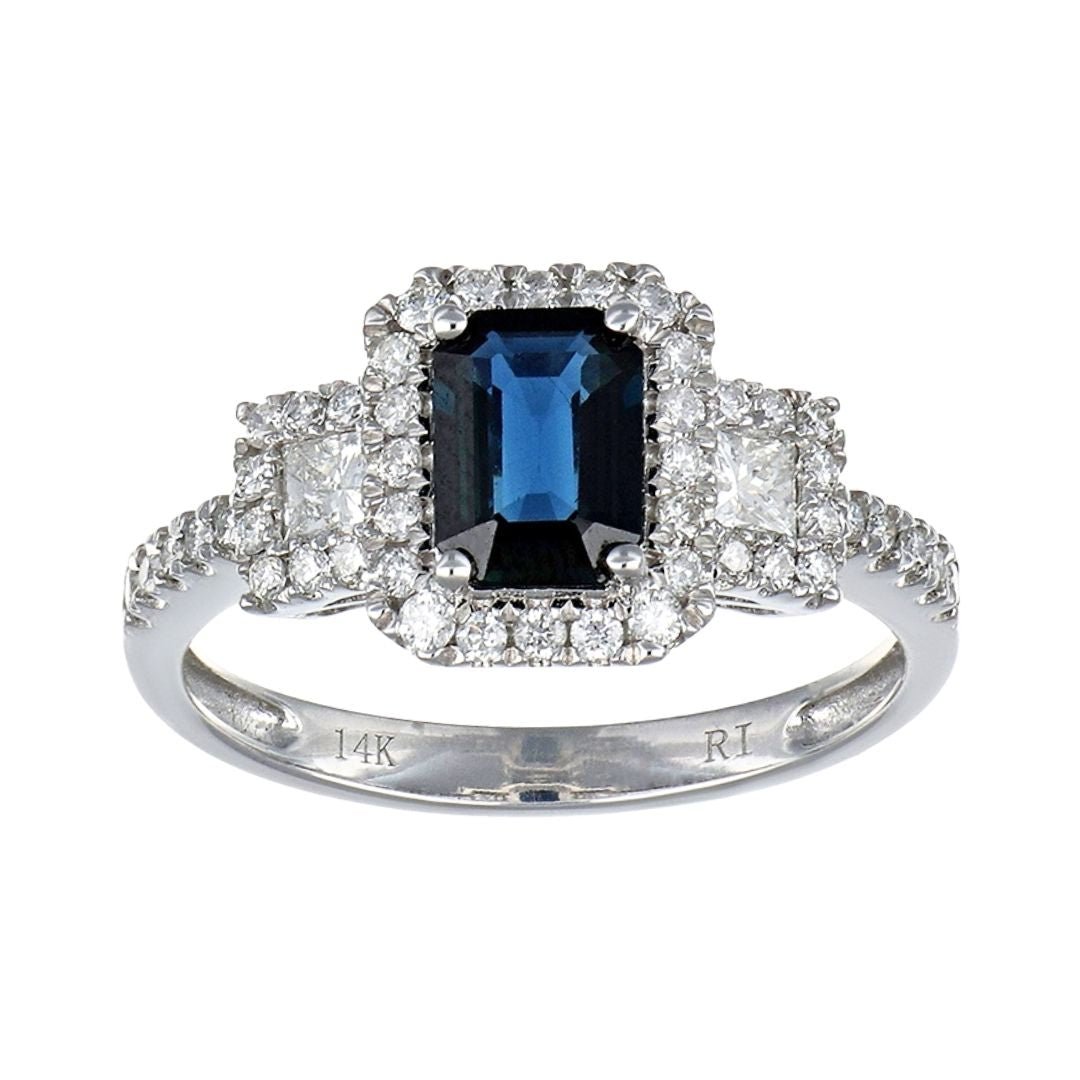 Buy Blue Sapphire Ring (Blue Sapphire 1.13 cts. White Diamond 0.2 cts. White Diamond 0.35 cts.) at Kay's Fine Jewelry