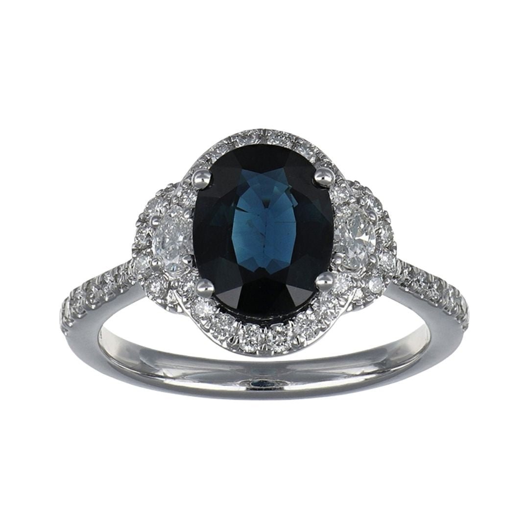 Buy Blue Sapphire Ring (Blue Sapphire 2.47 cts. White Diamond 0.38 cts. White Diamond 0.17 cts.) at Kay's Fine Jewelry