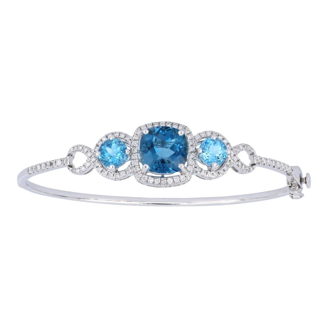 Buy Blue Topaz Bangle (Blue Topaz 6.77 cts. White Diamond 0.74 cts.) at Kay's Fine Jewelry