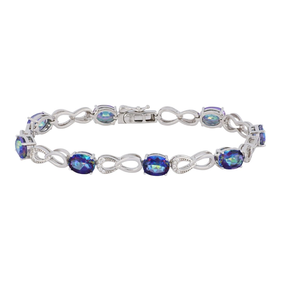 Blue Topaz Bracelet (Blue Topaz 11.8 cts. Cubic Zirconia 0.34 cts.) Not Net