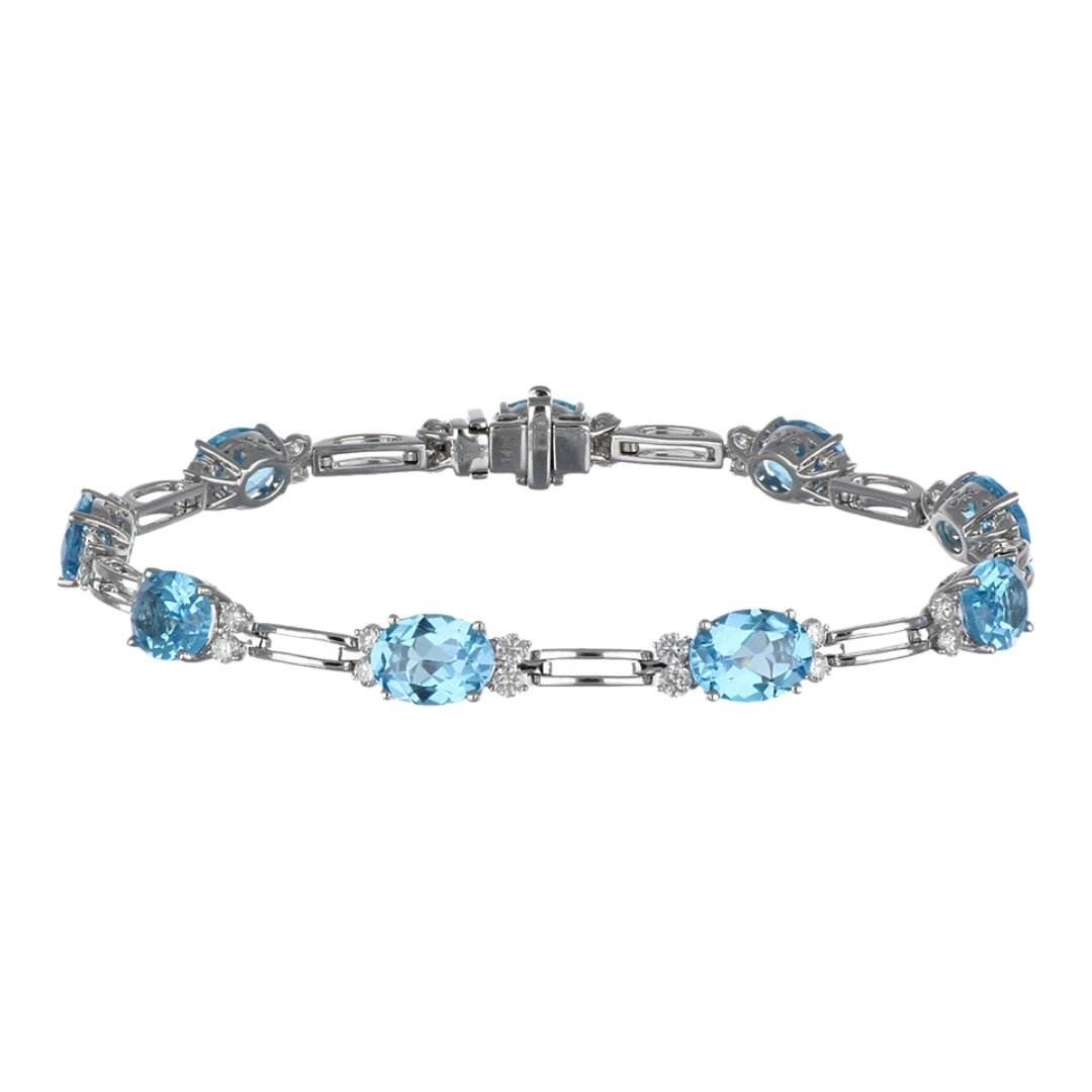 Buy Blue Topaz Bracelet (Blue Topaz 12.39 cts. White Diamond 1.43 cts.) at Kay's Fine Jewelry