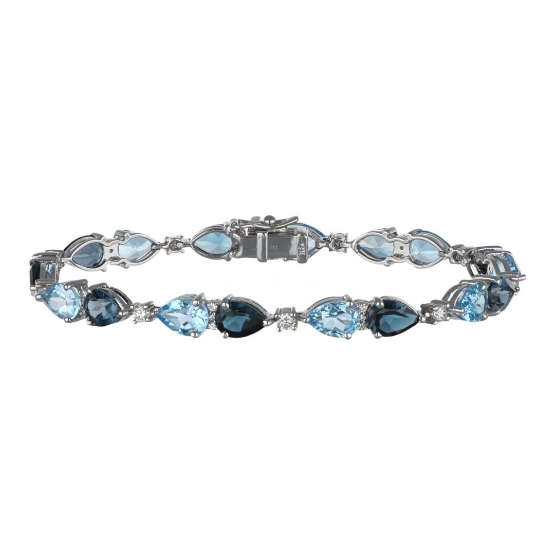 Buy Blue Topaz Bracelet (Blue Topaz 14.96 cts. White Diamond 0.7 cts.) at Kay's Fine Jewelry