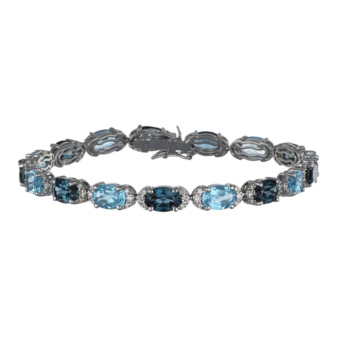Buy Blue Topaz Bracelet (Blue Topaz 15.09 cts. White Diamond 0.98 cts.) at Kay's Fine Jewelry