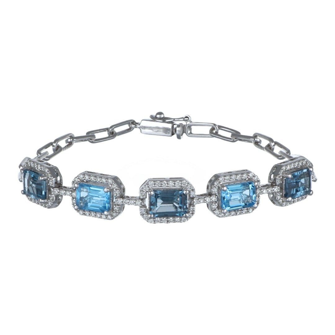 Buy Blue Topaz Bracelet (Blue Topaz 5.72 cts. White Diamond 0.71 cts.) at Kay's Fine Jewelry