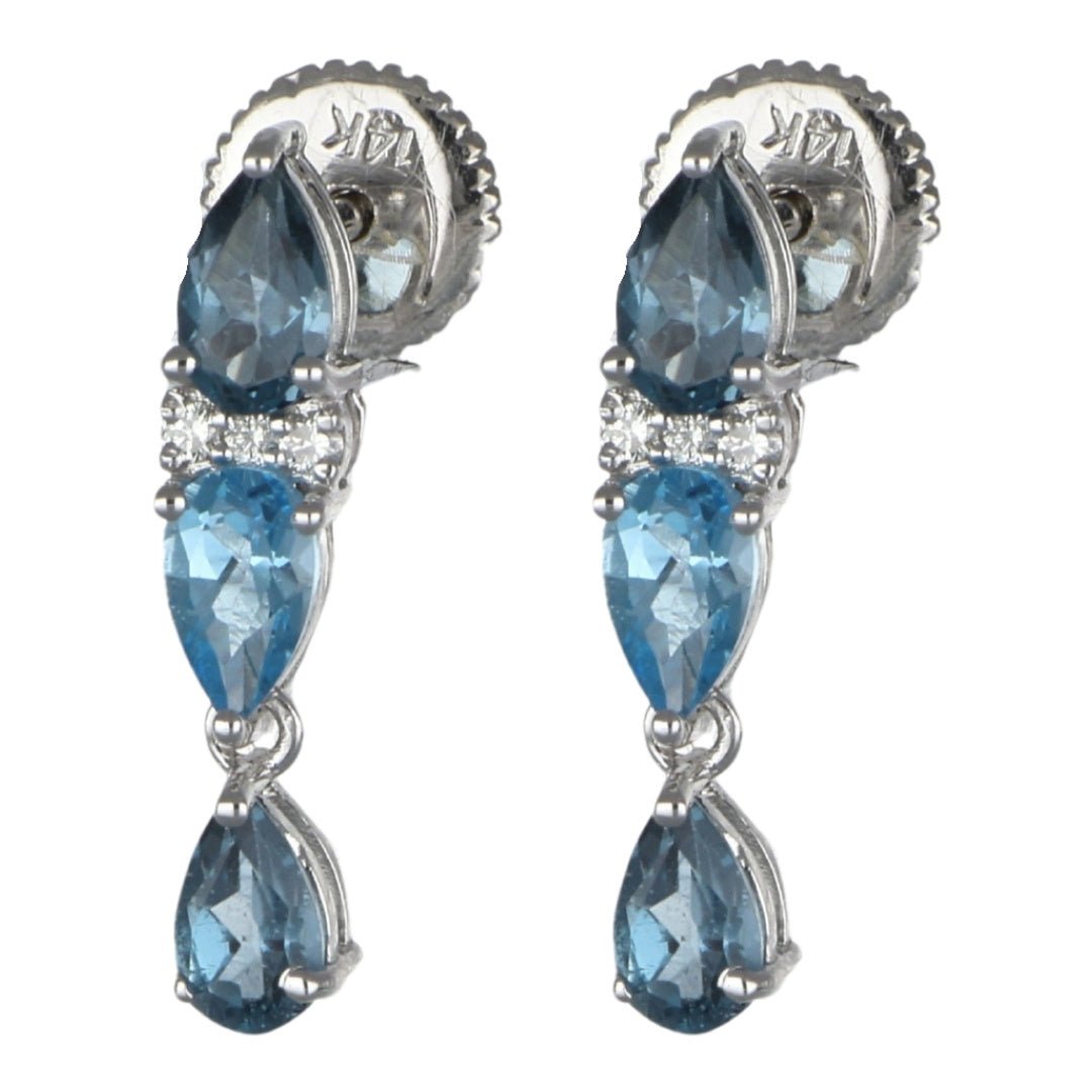 Buy Blue Topaz Earrings (Blue Topaz 1.37 cts. White Diamond 0.04 cts.) at Kay's Fine Jewelry