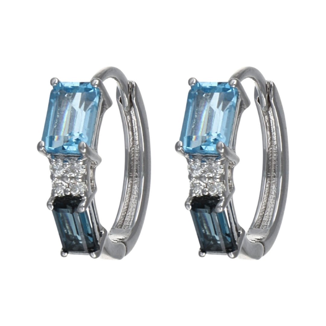 Buy Blue Topaz Earrings (Blue Topaz 2.16 cts. White Diamond 0.12 cts.) at Kay's Fine Jewelry