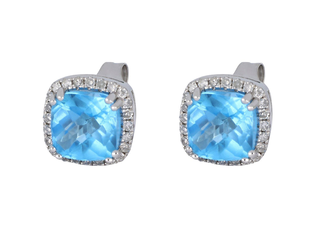 Buy Blue Topaz Earrings (Blue Topaz 3.46 cts. White Diamond 0.2 cts.) at Kay's Fine Jewelry