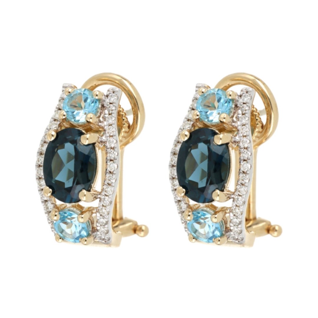 Buy Blue Topaz Earrings (Blue Topaz 3.84 cts. White Diamond 0.32 cts.) at Kay's Fine Jewelry