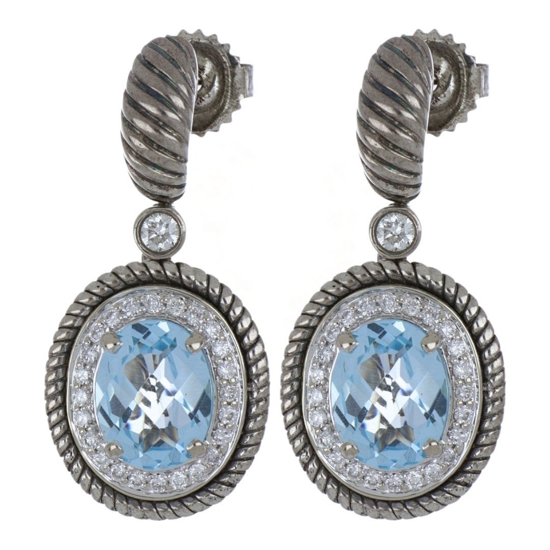 Buy Blue Topaz Earrings (Blue Topaz White Diamond 0.5 cts.) at Kay's Fine Jewelry