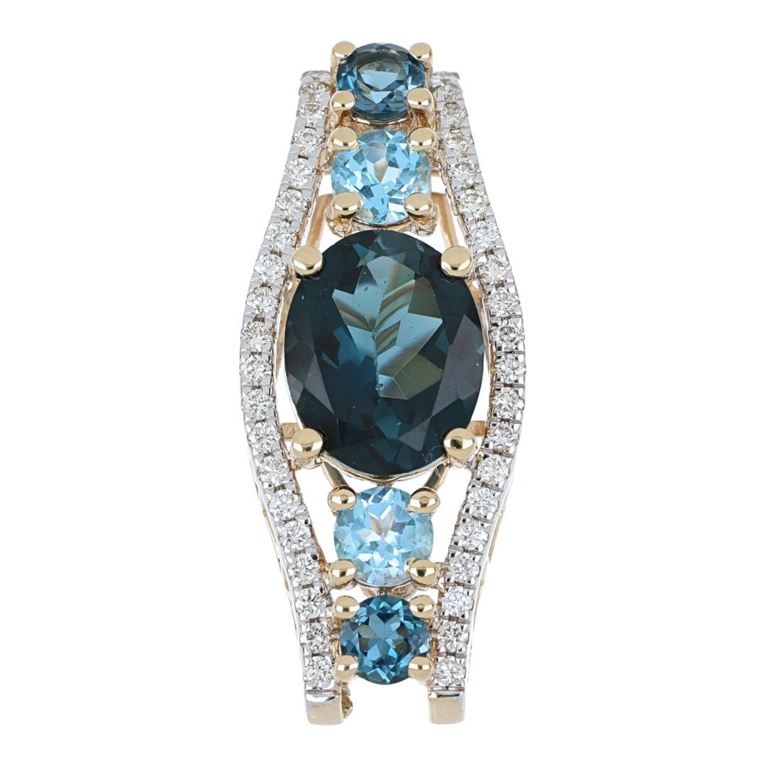 Buy Blue Topaz Pendant (Blue Topaz 3.75 cts. White Diamond 0.32 cts.) at Kay's Fine Jewelry