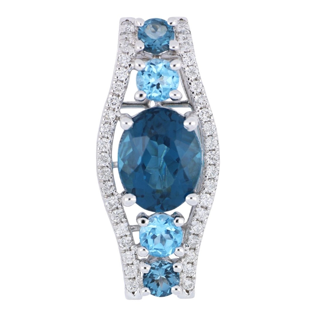 Buy Blue Topaz Pendant (Blue Topaz 4.44 cts. White Diamond 0.32 cts.) at Kay's Fine Jewelry