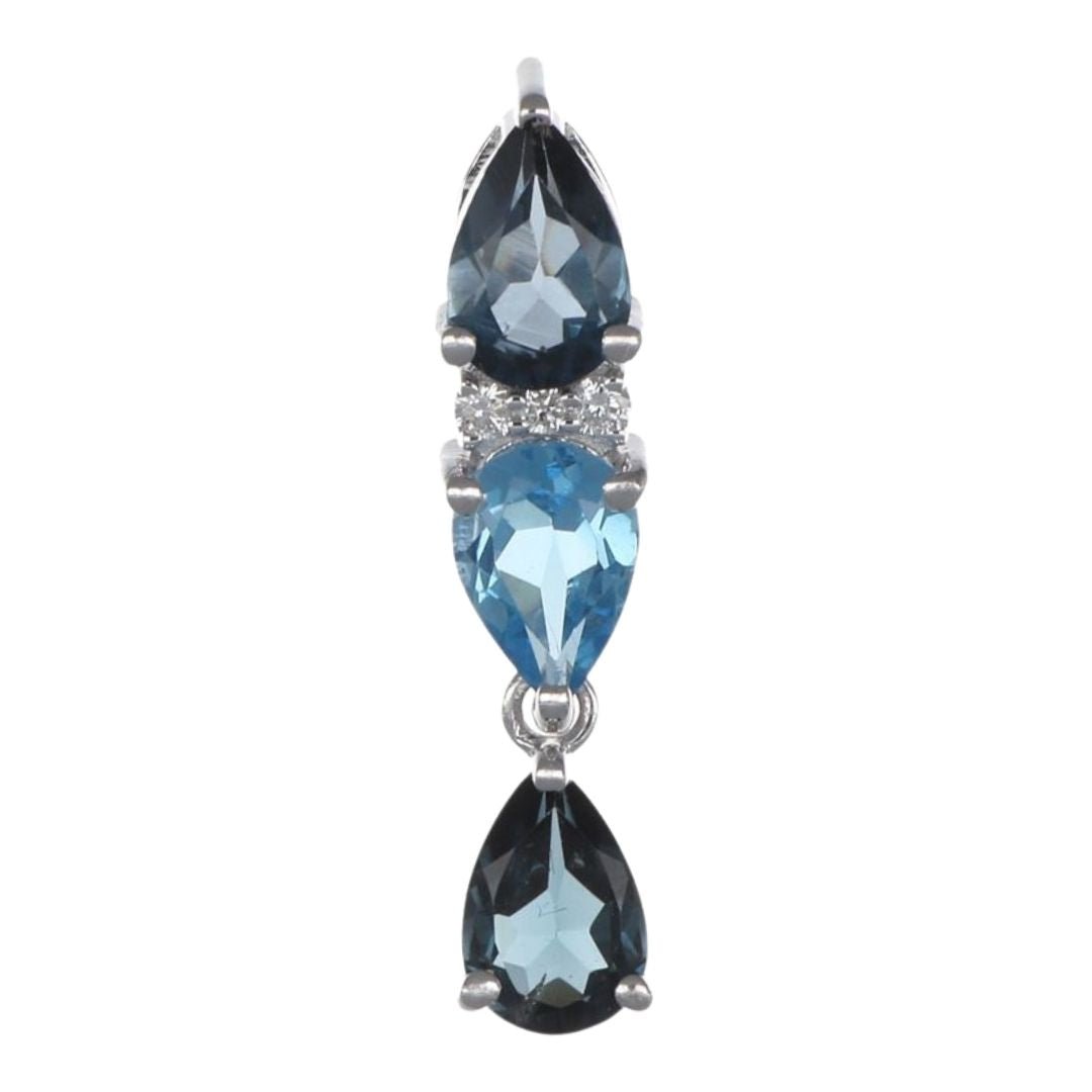 Buy Blue Topaz Pendant (London Blue Topaz 1.27 cts. Swiss Blue Topaz Included cts. White Diamond 0.03 cts. ) at Kay's Fine Jewelry