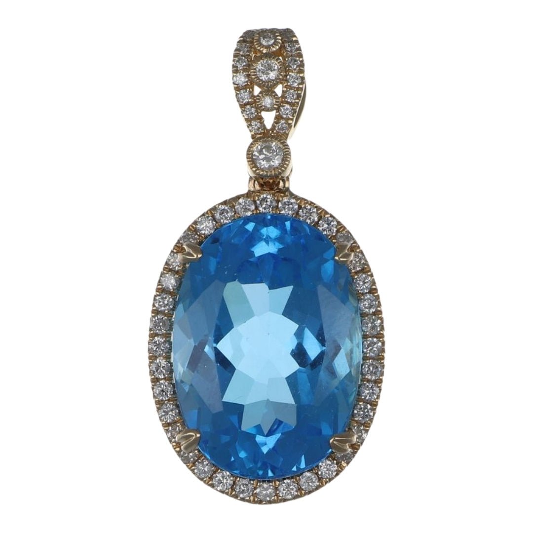 Buy Blue Topaz Pendant (Swiss Blue Topaz 15.87 cts. White Diamond 0.48 cts.) at Kay's Fine Jewelry