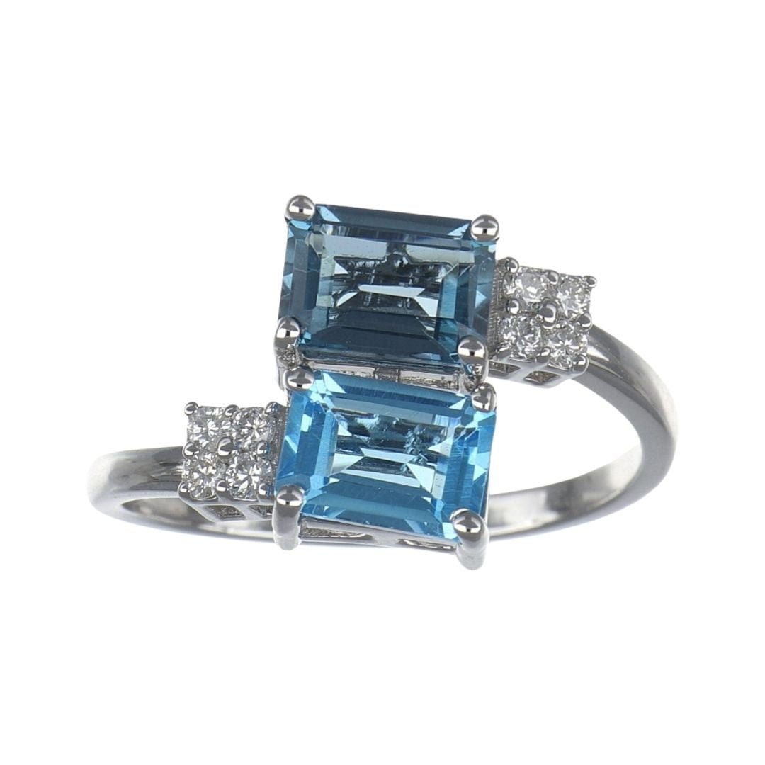 Buy Blue Topaz Ring (Blue Topaz 2.15 cts. White Diamond 0.14 cts.) at Kay's Fine Jewelry