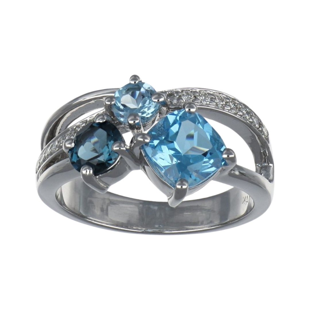 Buy Blue Topaz Ring (Blue Topaz 2.51 cts. Blue Topaz Included cts. White Diamond 0.18 cts.) at Kay's Fine Jewelry