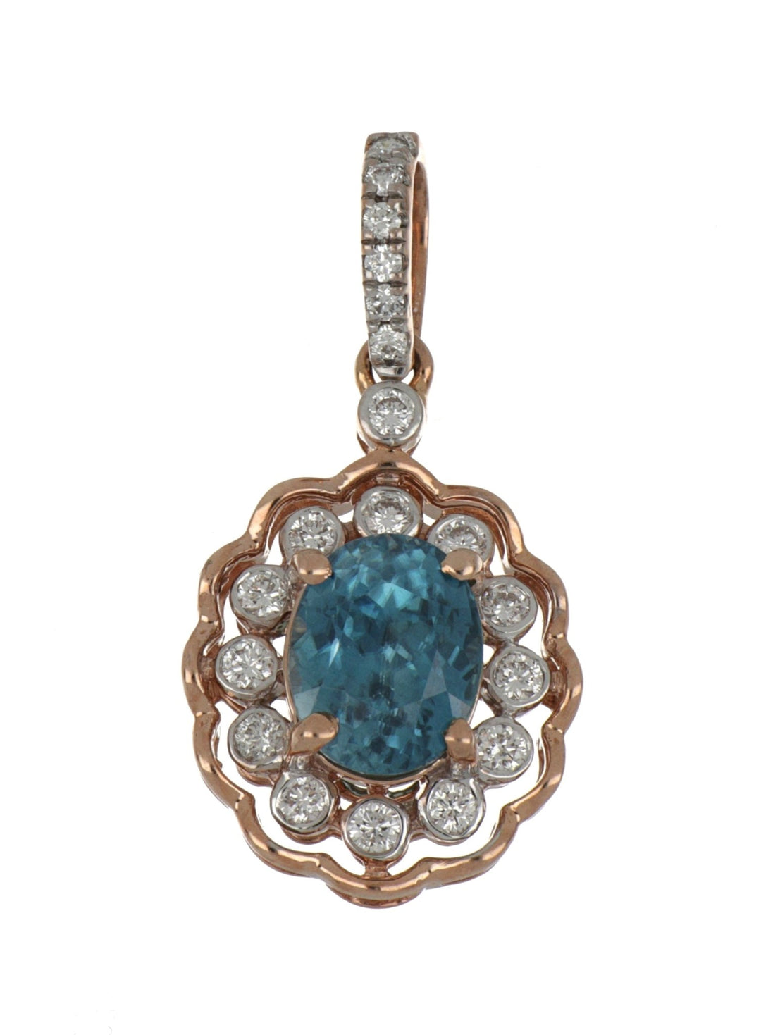 Buy Blue Zircon Pendant (Blue Zircon 3.2 cts. White Diamond 0.41 cts.) at Kay's Fine Jewelry