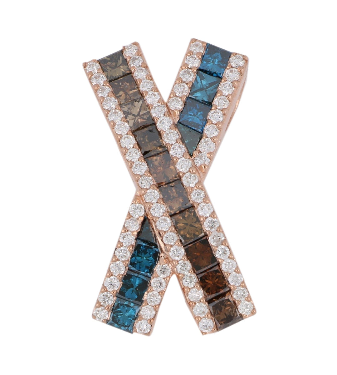 Brown and Blue Diamond Ladies Pendant (Brown Diamond 1.98 cts. Blue Diamond Included cts. White Diamond 0.42 cts.) Not Net