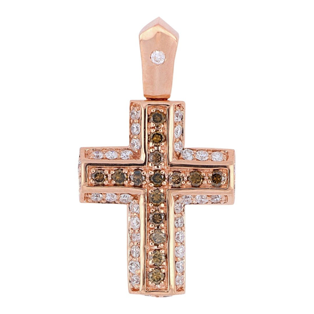 Brown Diamond Cross Pendant (Brown Diamond 0.35 cts. White Diamond 0.55 cts.) Not Net