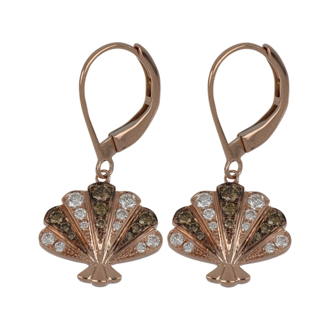 Brown Diamond Earrings (Brown Diamond 0.32 cts. White Diamond 0.3 cts.) Not Net