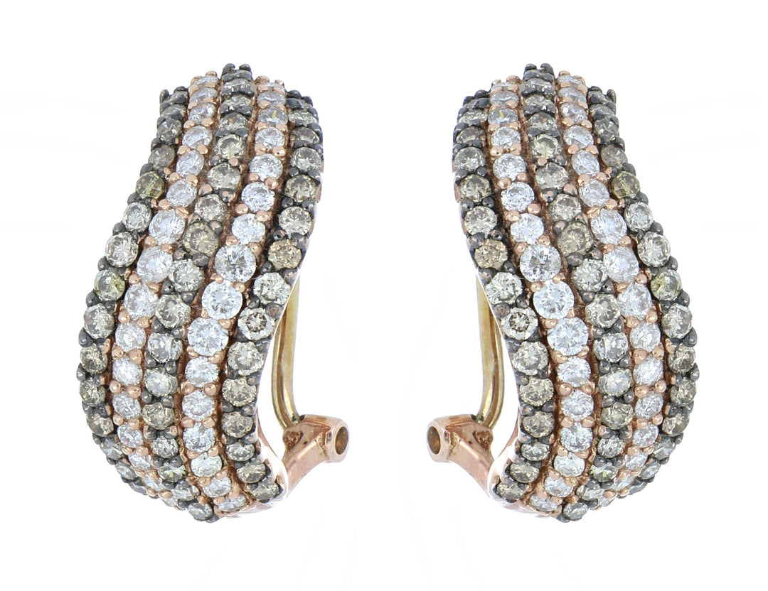 Brown Diamond Earrings (Brown Diamond 1.1 cts. White Diamond 0.8 cts.) Not Net