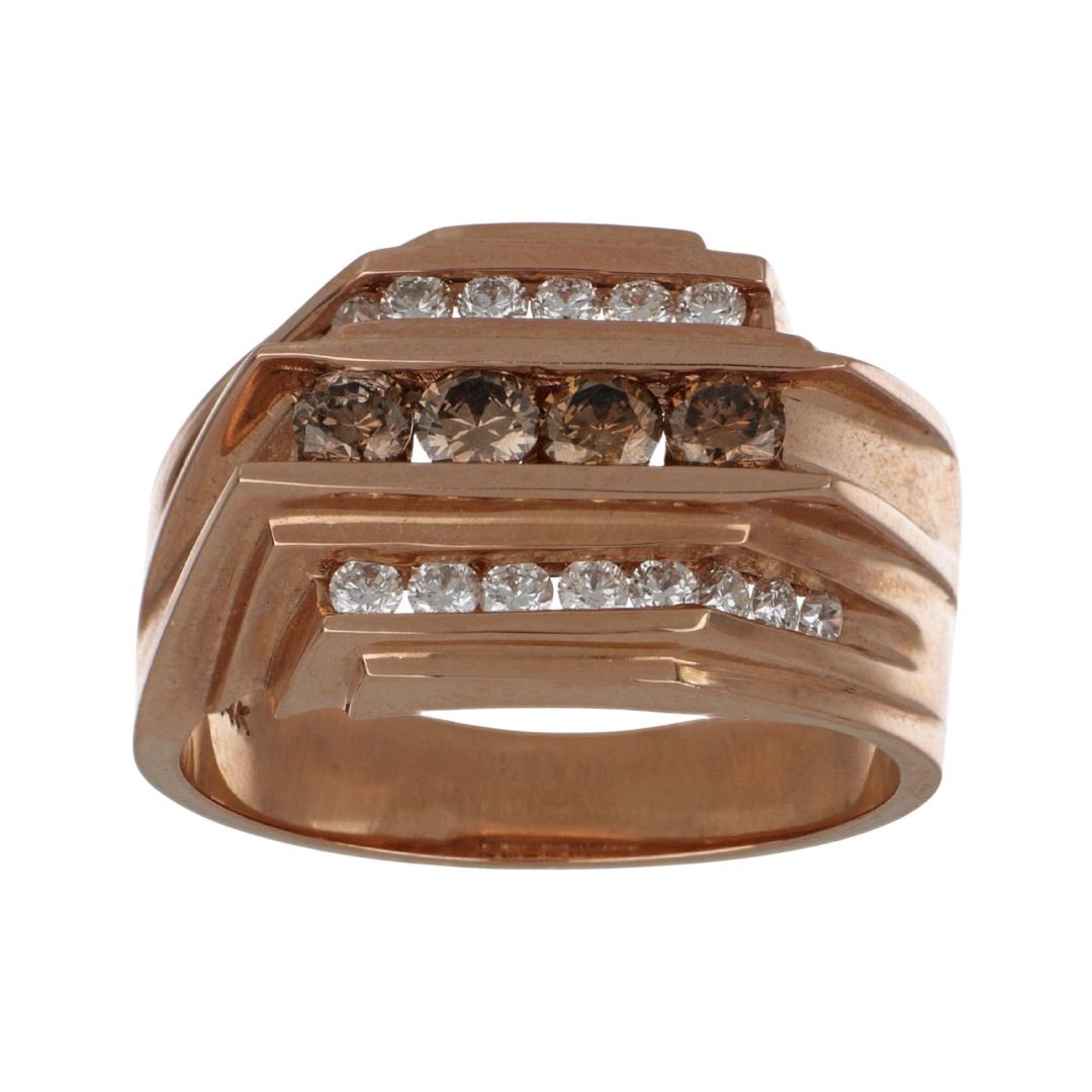 Brown Diamond Men's Ring (Brown Diamond 0.64 cts. White Diamond 0.53 cts.) Not Net