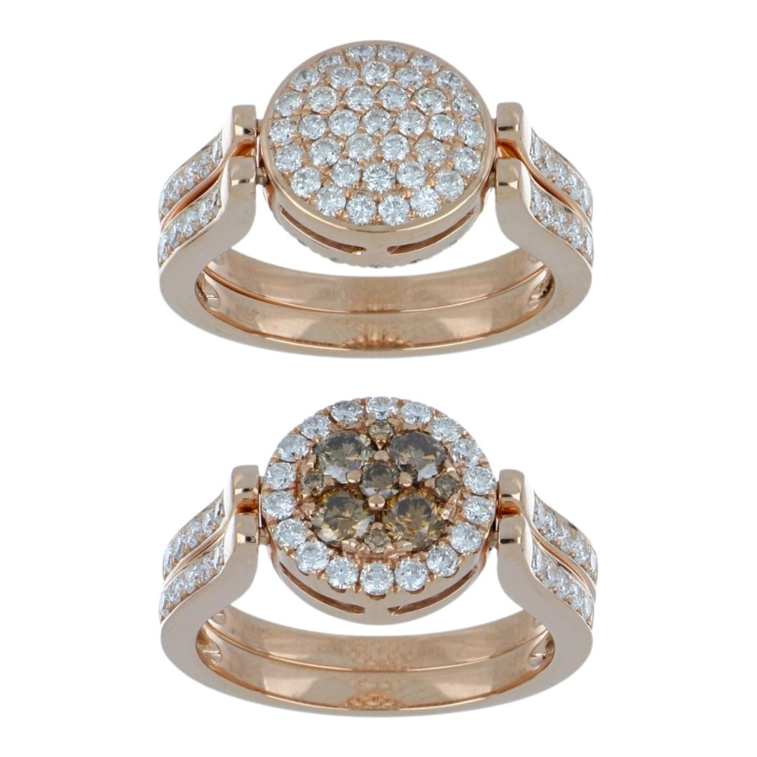 Brown Diamond Ring (Brown Diamond 0.6 cts. White Diamond 1.09 cts.) Not Net