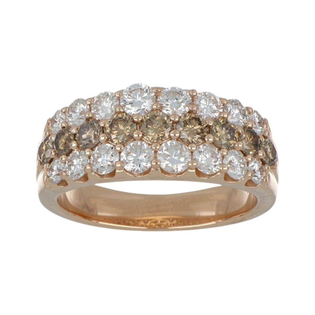 Brown Diamond Ring (Brown Diamond 0.77 cts. White Diamond 1.24 cts.) Not Net